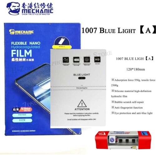 MECHANIC Blue light Hydraulic Films Mobile Phone eye Protect sheets For S760 S730 cutting machine for Iphone with cutting code