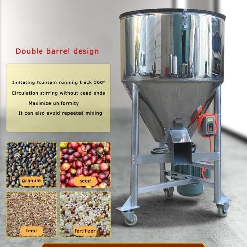 60KG Electric Stainless Steel Bucket Feed Mixer Grain Seed Mixer Powder Particle Mixing Machine Granular Mixing Machine