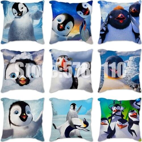 Cute Penguin Decorative Cushions Pillowcase Polyester Cushion Cover Throw Pillow Sofa Car Living Room Decoration Pillowcover