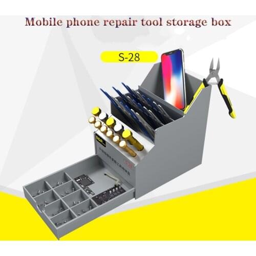 Multi-Function Repair Tools Desktop Organizer Storage Box Mobile Phone Maintenance Component Box Screwdriver Holder Tool