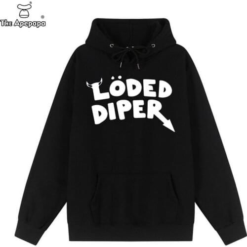 2021 Men Hip Hop Sweatshirt Hoodie LODED DIPER DIARY OF A WIMP KID Streetwear Harajuku Pullover Hoodie
