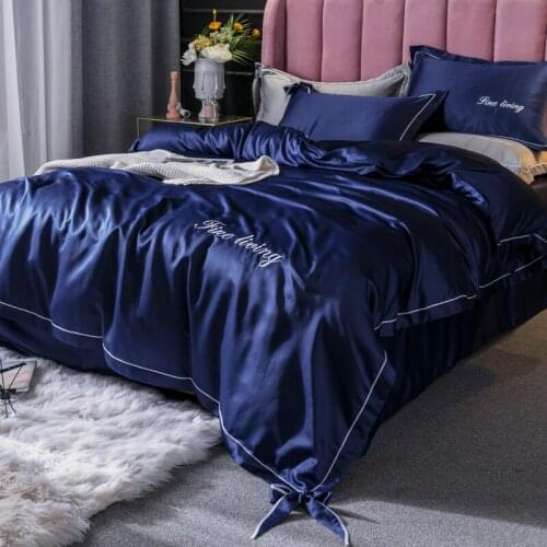 Nordic Style 60 Long-Staple Cotton Set Silk Bare Sleeping Four-Piece Fitted Sheet Bed Quilt Cover Bed Sheet bedding set luxury