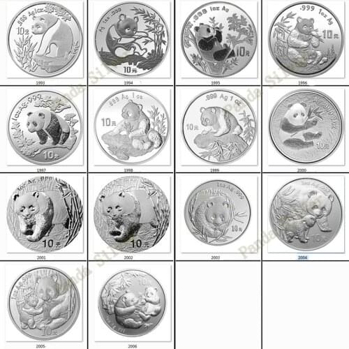 China 1993 - 2006 Panda Silver Commemorative Coin, Real Silver for Collection Coin , China New Year Gift