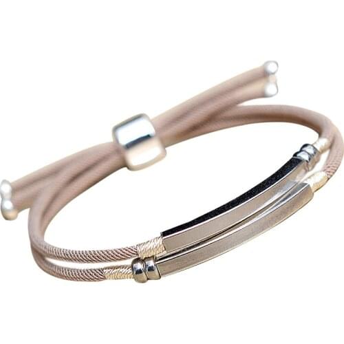 Personalized custom lettering woven bracelet dragon knot fashion simple couple trend sterling silver double-layer hand rope