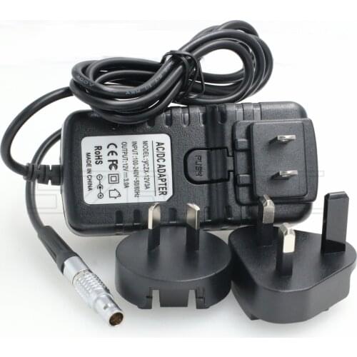 Straight 0B 2 Pin Male AC DC Power Adapter with US UK EU AU Plugs for Teradek Bolt SmallHD 503 703 Hollyland Cosmo 600