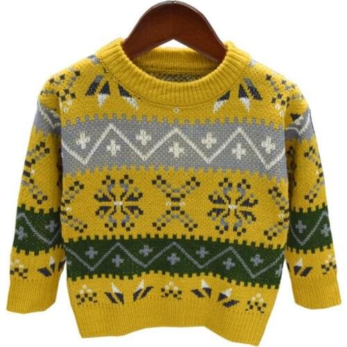 New Autumn Baby Boys Pullover Sweater Tops Korean Fashion Long Sleeve Knitwear Children Sweater For 2-7Yrs Kids Boys Clothes