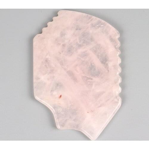 Rose Quartz Sawtooth Face Care Gua Sha Tool Natural Crystal Stone Mineral Skin Massager Health Massage Scraper Beauty Products