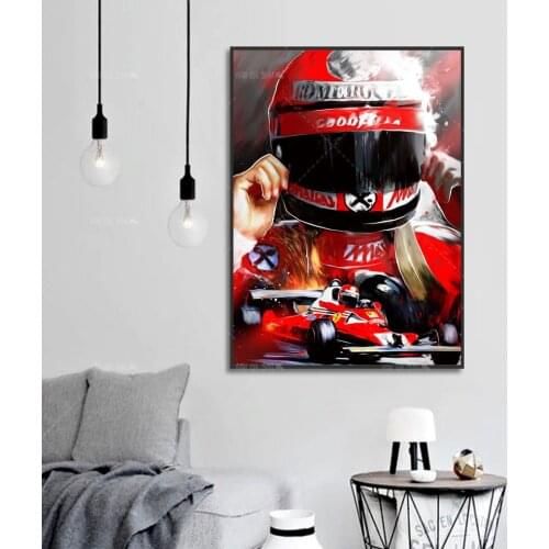 Modern Home Decor Niki Lauda F1 Abstract Poster Canvas Painting HD Prints Modular Wall Art Picture Living Room Decoration Frames