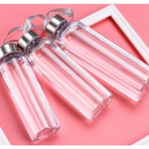 Outdoor Sports Portable Water Bottles Plastic Transparent Leakproof Travel Carrying Outdoor Sports Water Bottle 300/400/500ML