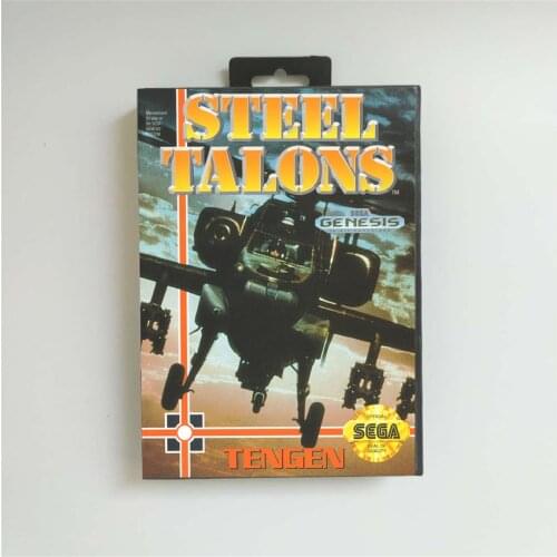 Steel Talons - USA Cover With Retail Box 16 Bit MD Game Card for Sega Megadrive Genesis Video Game Console