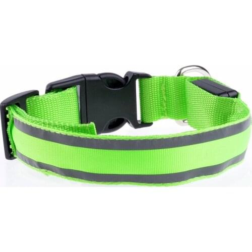 18PCS / LOT Pet Supplies Safe Night Out Striped Reflective Pet Luminescent Collar LED Dog Collar