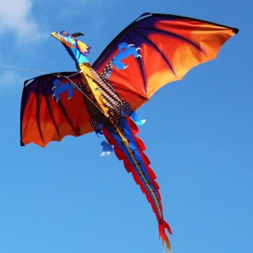 Dragon Kite Outdoor Colorful 3D Dragon Flying Kite with 100m Tail Line Children Kids Toys Kites Accessories