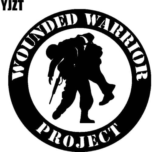 YJZT 17.8CM*17.8CM WOUNDED WARRIOR PROJECT Vinyl Decal Car Sticker Black Silver C13-000681