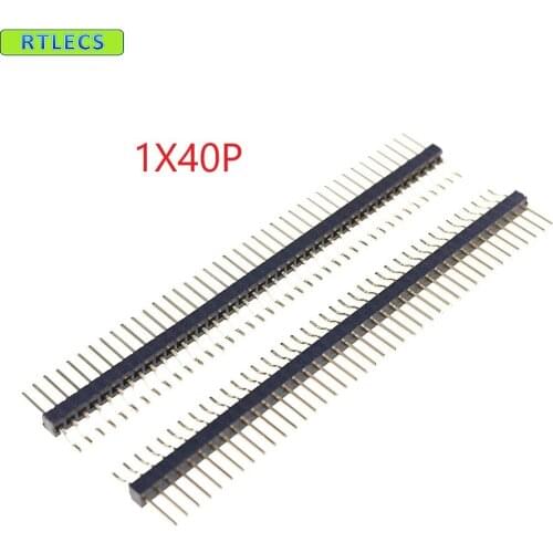 10 pcs 1x40 P 40 Pin 1.27 mm Male Pin Header single row Right Angle SMT / SMD Surface Mount PCB Rohs