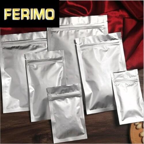 10pcs Aluminum Foil Flat Bottom Zip Lock Bag Small Food Packing Pouch Smell Proof Powder Coffee Tea Storage Bags