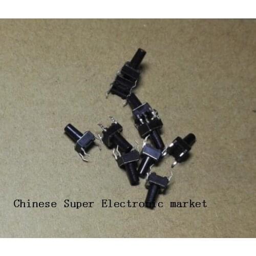 100PCS Push Button Switches 6mm*6mm*10mm DIP-4 6x6x10mm Tactile Switches Push Button Tact Switch 6*6*10mm