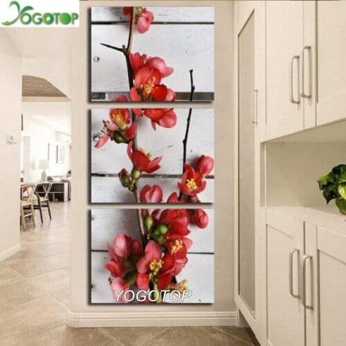 3 Pieces full square round Diy Diamond Painting flower Diamond Embroidery butterfly Floral mosaic art Decoration For Home ML1372