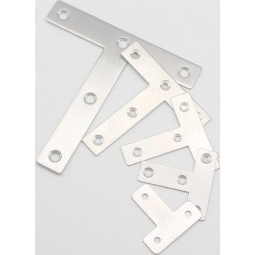 4/24/100 Pieces Stainless Steel L Corner Code Connector Furniture Fixed Angle Code Shelf Bracket Hardware Accessories