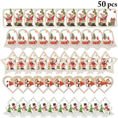 5PCS Christmas Wood Hanging Decorations Cute Hanging Ornaments Xmas Tree Decorations Hanging Decor for Christmas Party