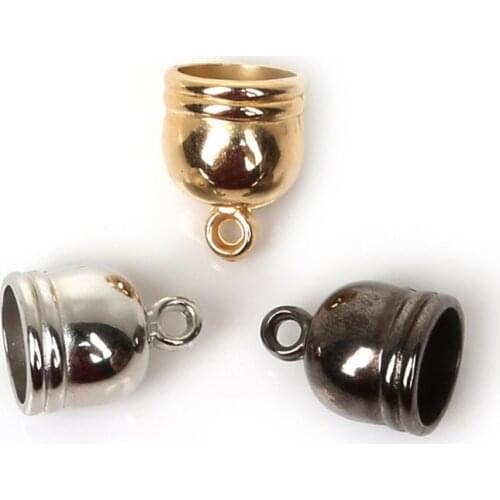 4/5/6/8mm 50pcs Gunmetal Plated CCB Plastic Beads End Caps Crimp Bead Cover For Jewelry Making Necklace Bracelet DIY Connectors