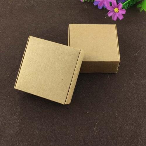 500PCS 6.5*6.5*3cm Kraft Gift Box Paper Packing Boxes Blank Gift boxes Paper Gift Craft Power Blank Packaging Cardboard Boxes