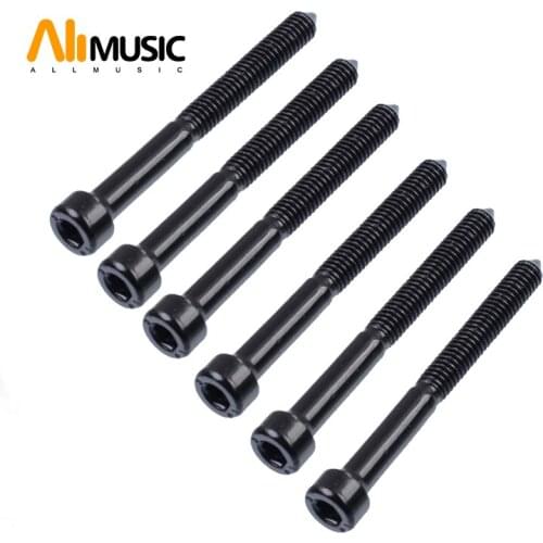 6 Pcs Tremolo Bridge Saddle Lock String Hexagon Screw/Clamp String Hex Screw Bolt For Electric Guitar M4*43MM