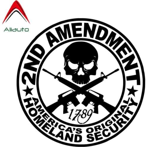 Aliauto Creative Car Sticker 2nd Amendment Vinyl Motorcycle Automobiles Accessories Decorative Reflective Decals,15cm*15cm