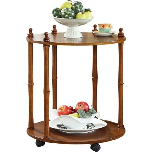 American sofa side moving wood corner several simple small coffee table living room side cabinet restaurant wine cabinet