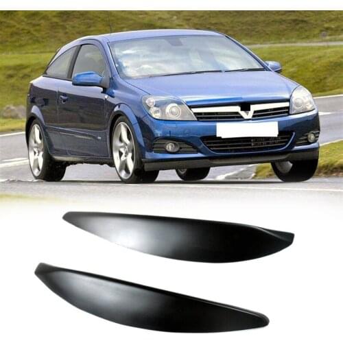AU05 -Car Front Headlight Lamp Eyebrows Eyelids Moulding Cover Trims for Opel Vauxhall Astra H MK5 2004 - 2009 2007 2008