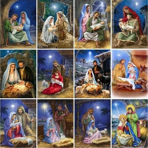 AZQSD Full Drill Diamond Embroidery Jesus Mosaic Diamond Painting Religion Cross Stitch Rhinestones Needlework Home Decoration