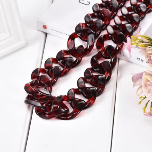 60/120cm Bag Chain Accessories Bags DIY Chain Resin Straps Ornaments Parts Acrylic Leopard Chain Women Messenger Bag Supplement