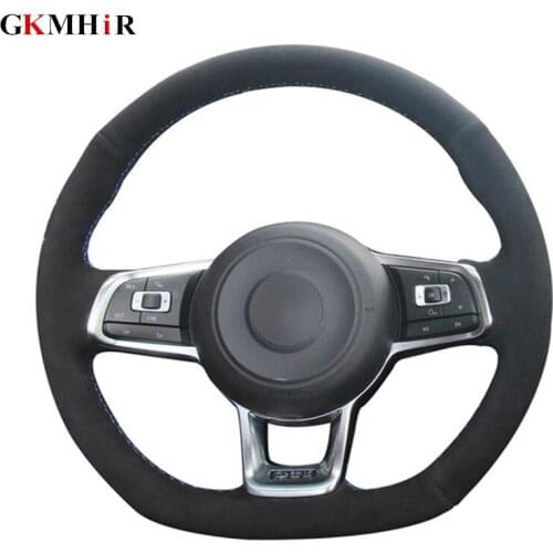 Steering Wheel Cover Suede Car Steering Wheel Cover for Volkswagen VW Golf 7 GTI Golf R MK7 VW Polo GTI Scirocco 2015 2016