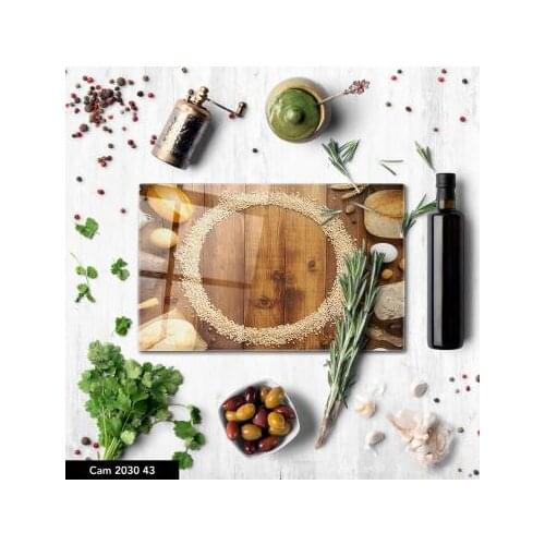 DTMEXPRESS Temperred Glass Decorative Kitchen Cutting Board Easy Clean Healthy Food Fruit Chopping Board Presentation Board