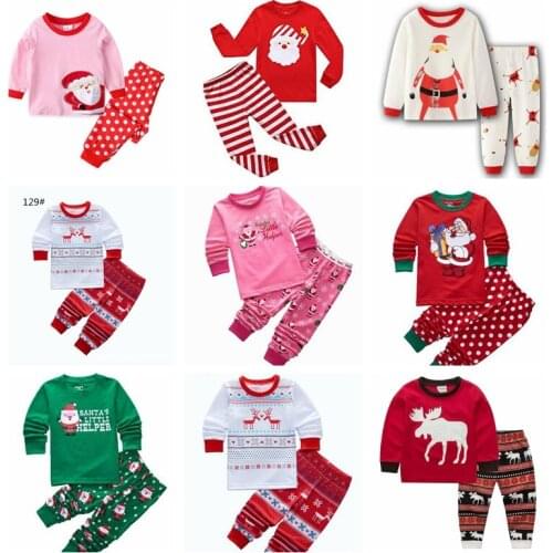 Kids Pajamas Baby Girls Clothes Boys Cartoon Pyjamas Sets Cotton Nightwear Children Sleepwear Nightclothes Christmas Gifts Y088