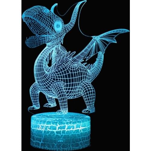 Western dragon theme 3D Lamp LED night light 7 Color Change Touch Mood Lamp Christmas present Dropshippping