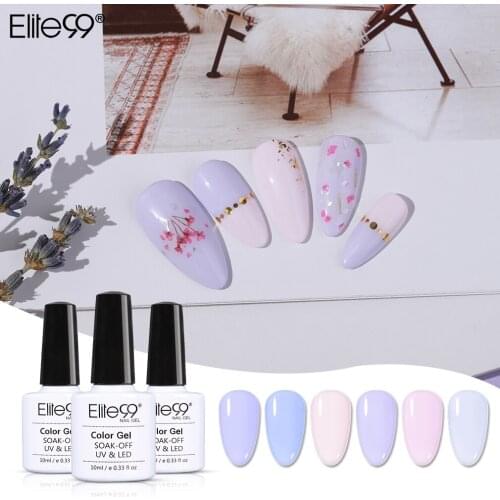 Elite99 Laverder Gel Nail Polish 10ml Macaron Nude Pure Gel Polish Nails Art Varnish For Manicure Gellak Top Base Hybrid Primer