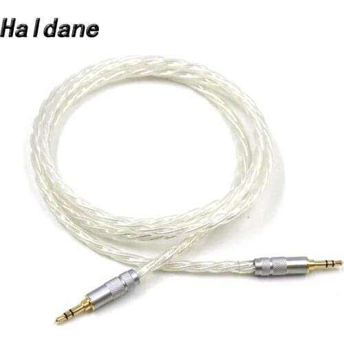 Haldane Odin Silver Plated 3.5mm 3pole Male to Male AUX Cable 3.5 Jack to Jack Adapter Upgrade Headphone Mobilephone Wire
