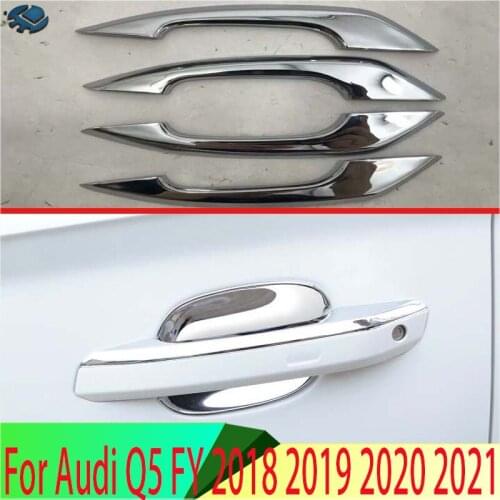 ABS Chrome Door Handle Cover Frame Trim Car Accessory For Audi Q5 2018 2019 A4 B9 A5 F5 Q5