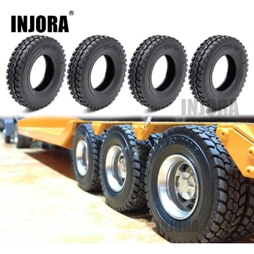 INJORA 4Pcs/set 85*20MM Rubber Wheel Tires Tyres for 1:14 Tamiya Tractor Truck RC Car Part