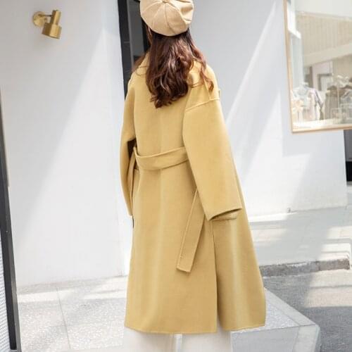 Double Side Real Wool Coat 2020 Autumn Winter Jacket Women Long Coats and Jackets Women Korean Outwear MY3645