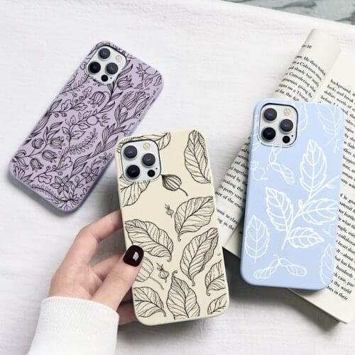 Fashion Leaf Art Line Case For Huawei Y6 Y7 Y9 P Smart 2019 2021 Honor 10X 10i 10 20 8X 9X P30 P20 P40 Lite E Pro Nova 5T Fundas