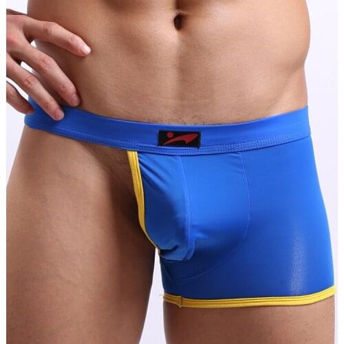 Mens Boxer Male Panties Sexy Thin Half Hollow Bare Buttocks Boxershorts Men Ice Silk Underwear Low-Waist Gay Underpants For Men