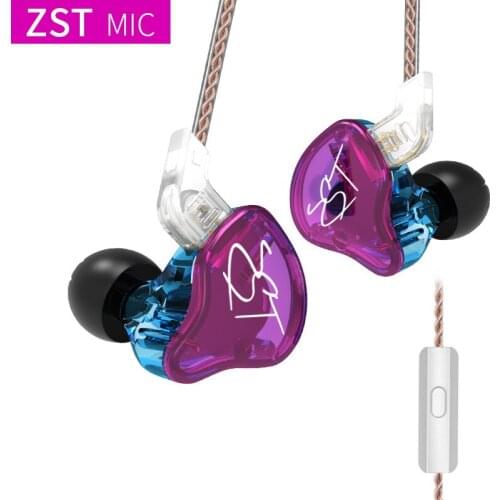 KZ In-Ear Earbud earphone ZST Hybrid Balanced Armature with Dynamic Hybrid Dual Driver Earphone HIFI Earbud Bass in ear Earphone
