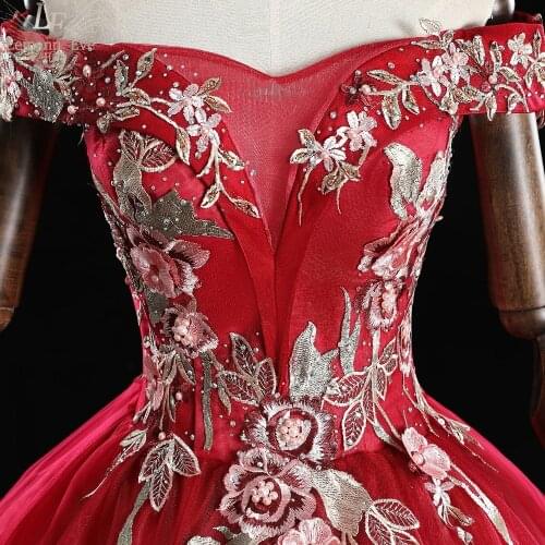 Wine red beading embroidery rococo princess cosplay wonderland medieval dress Renaissance gown queen Victoria Belle Ball