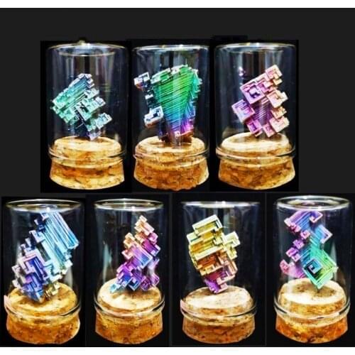 Natural Bismuth Metal Crystal Mineral Rough Specimen Bismuth Ore Stone Decoration Holiday Birthday Party Gift Shape Random Color