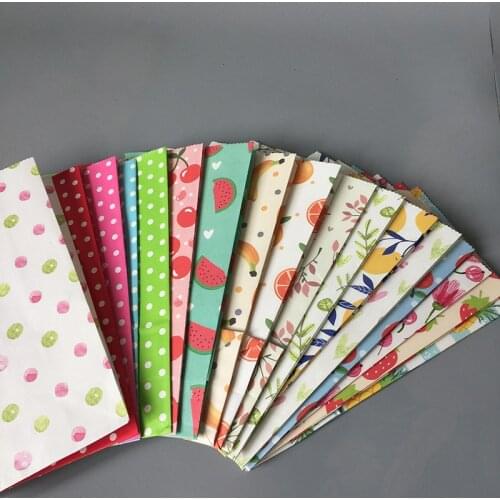 Folding Paper Bag Without Handle Portable Fruit Color Kraft Paper Bag, Gift Wedding Engagement Jewelry Packaging Bag 50pcs