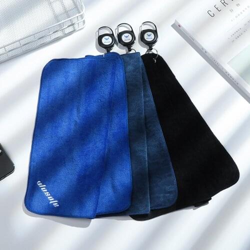 Sports Microfiber Golf Towel Cotton Cleaning Gym Yoga Towels Clubs Balls Hands Sweat-absorbent Wiping Camping Cloth With Hook