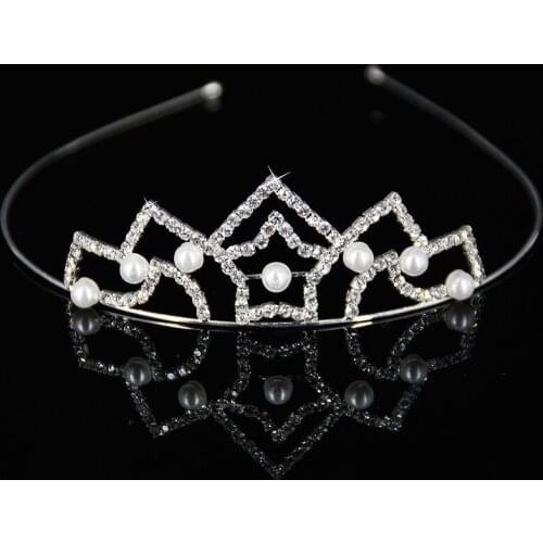 StoenFans Crown And Tiara Couronne Princesse Femme Star Tiara For Women And Kids Rhinestone Jewelry Hair Clip Decoration Girls