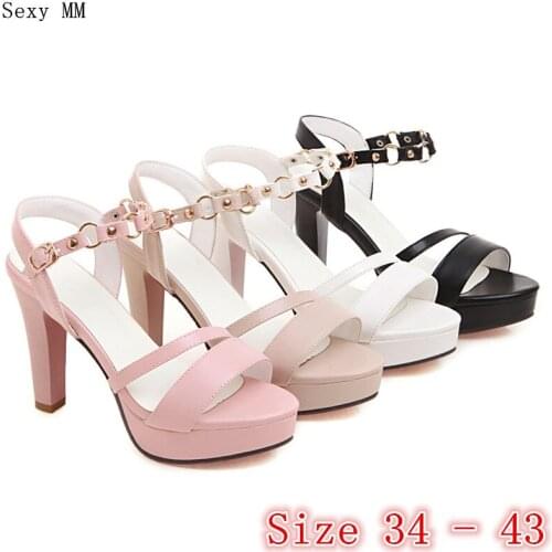 Summer Pumps Women Peep Toe High Heels Party Platform Gladiator Sandals Woman High Heel Shoes Plus Size 34- 40 41 42 43