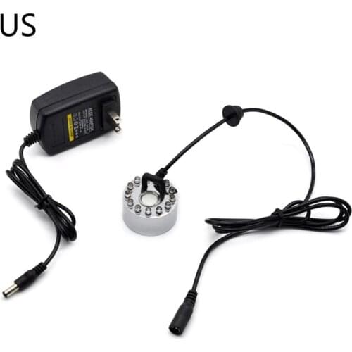 MOLF Ultrasonic Mist Maker Generator Fogger Nebulizer Water Fountain Pond 12 LED Atomizer Air Humidifier